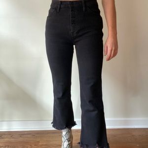 Levi's Line 8 Black Crop Flare High Rise Jeans